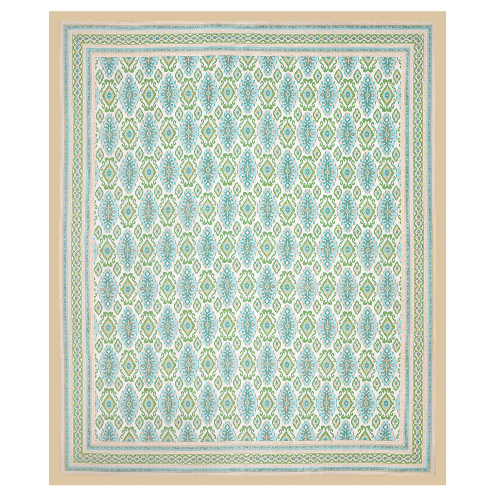 Eklavya Ikat Collection 95x108 Double Bedsheet with Heritage Paisley Ikat Motifs & Matching Pillow Covers