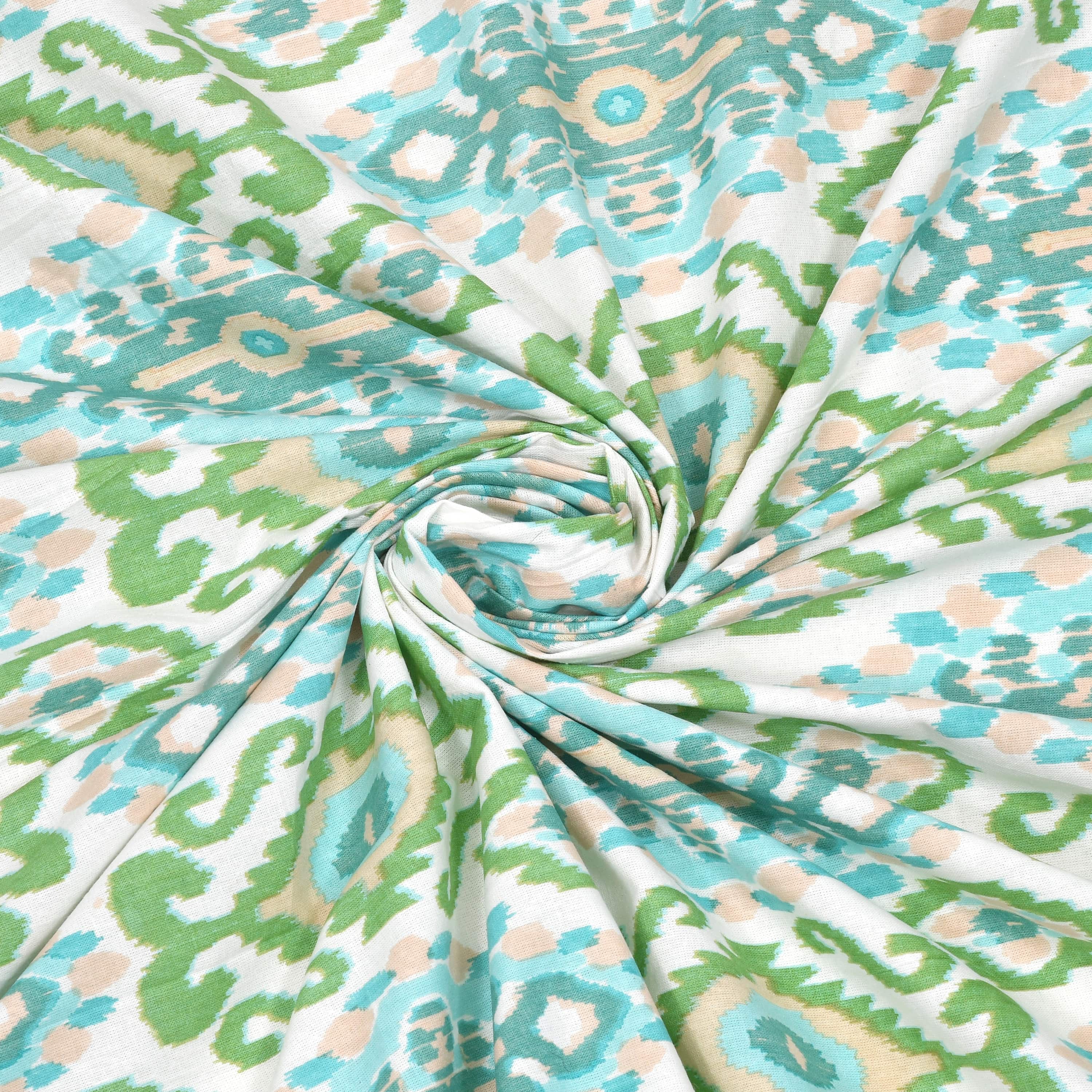 Eklavya Ikat Collection 95x108 Double Bedsheet with Heritage Paisley Ikat Motifs & Matching Pillow Covers