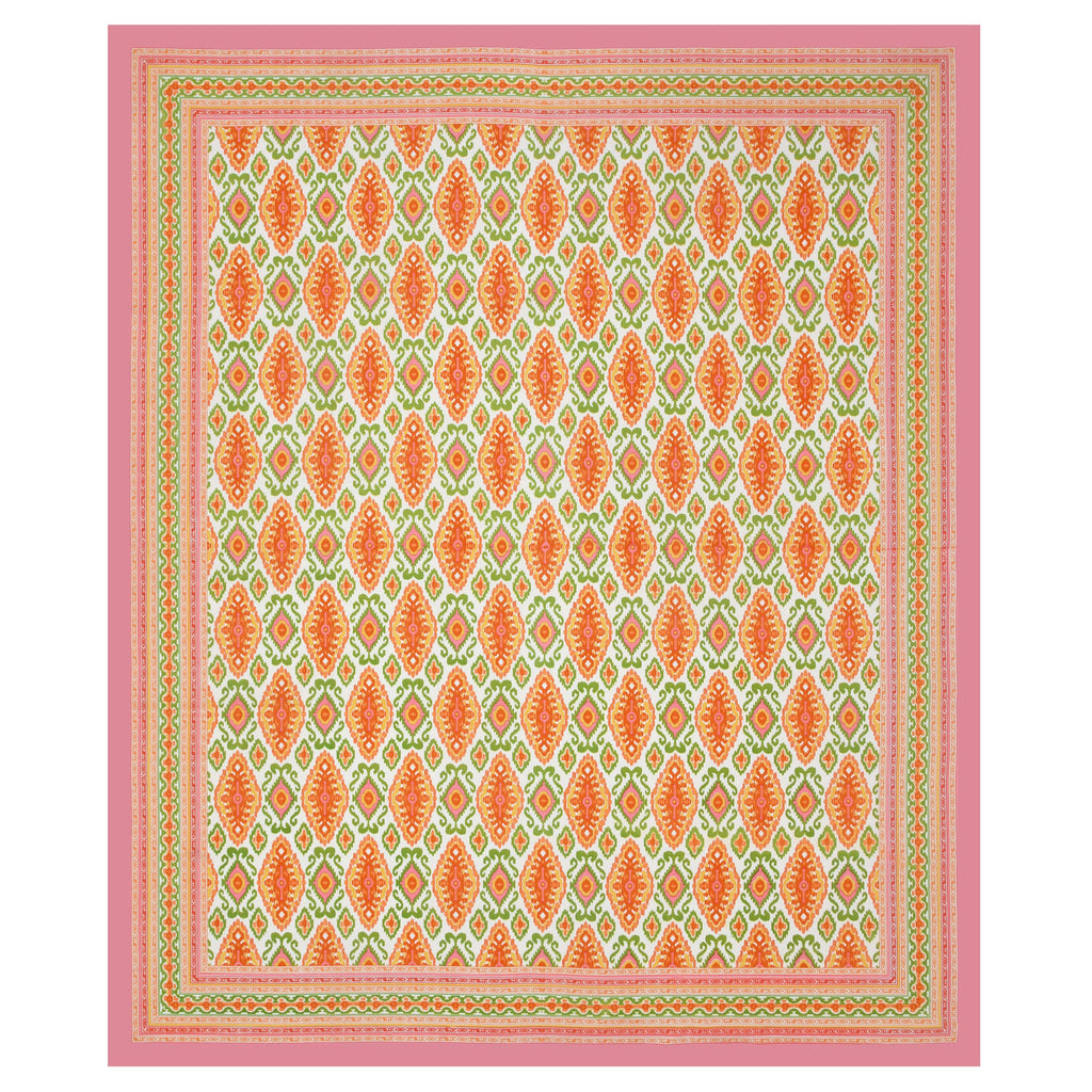Eklavya Ikat Collection 95x108 Double Bedsheet with Heritage Paisley Ikat Motifs & Matching Pillow Covers