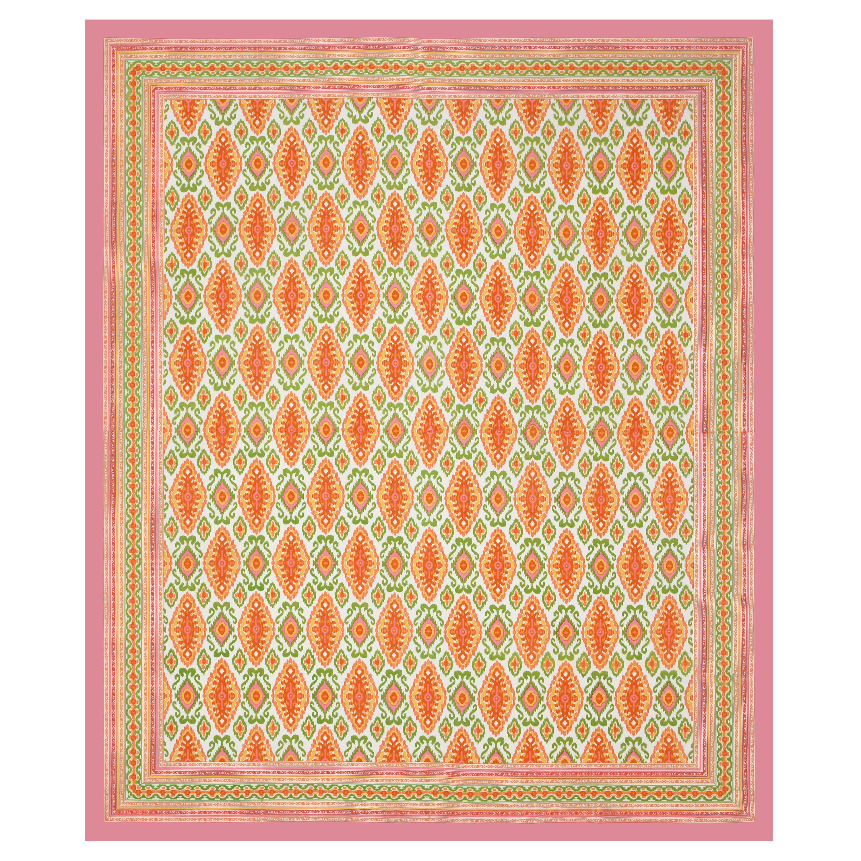 Eklavya Ikat Collection 95x108 Double Bedsheet with Heritage Paisley Ikat Motifs & Matching Pillow Covers