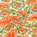 Eklavya Ikat Collection 95x108 Double Bedsheet with Heritage Paisley Ikat Motifs & Matching Pillow Covers