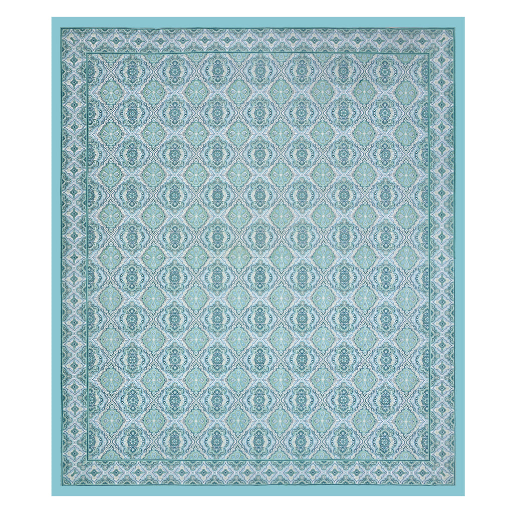 Eklavya Ikat Collection 95x108 Double Bedsheet with Geometric Floral Diamond Patterns & Pillow Covers