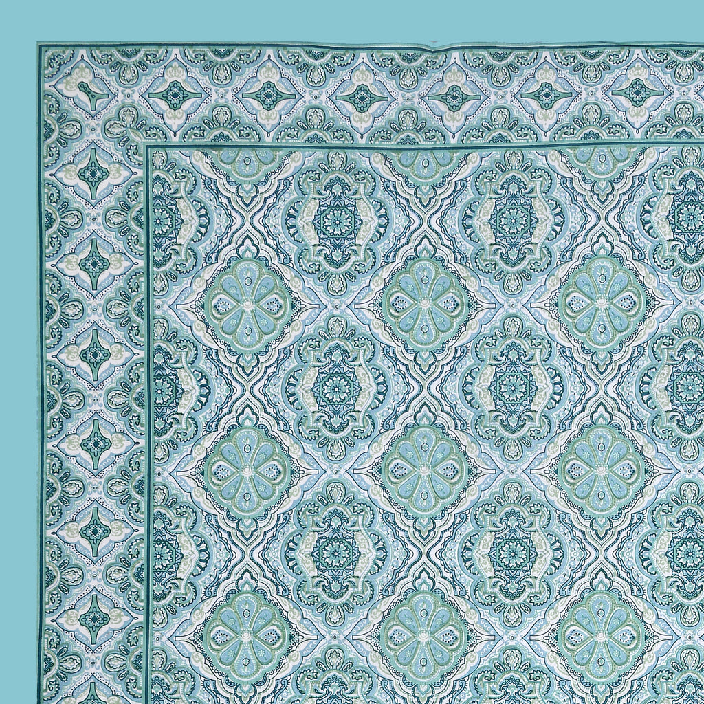 Eklavya Ikat Collection 95x108 Double Bedsheet with Geometric Floral Diamond Patterns & Pillow Covers