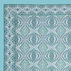 Eklavya Ikat Collection 95x108 Double Bedsheet with Geometric Floral Diamond Patterns & Pillow Covers
