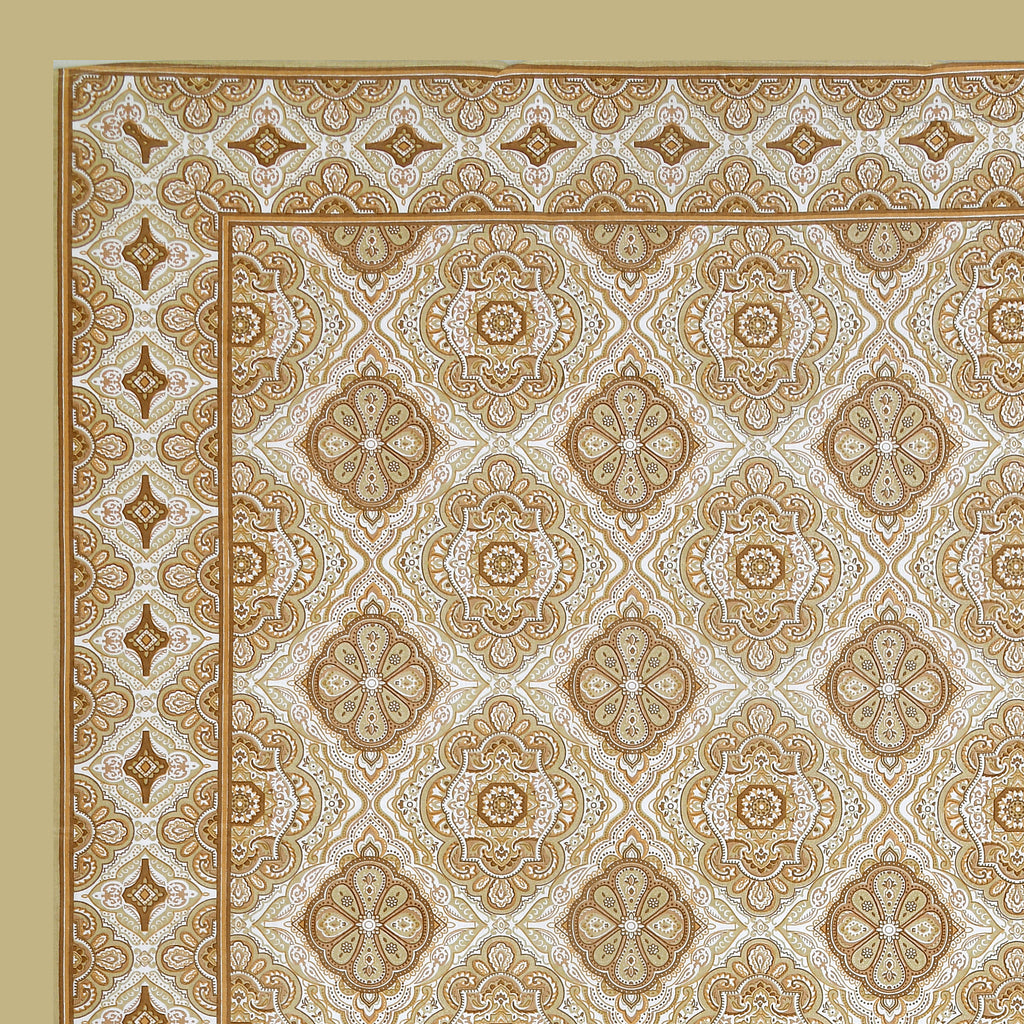 Eklavya Ikat Collection 95x108 Double Bedsheet with Geometric Floral Diamond Patterns & Pillow Covers
