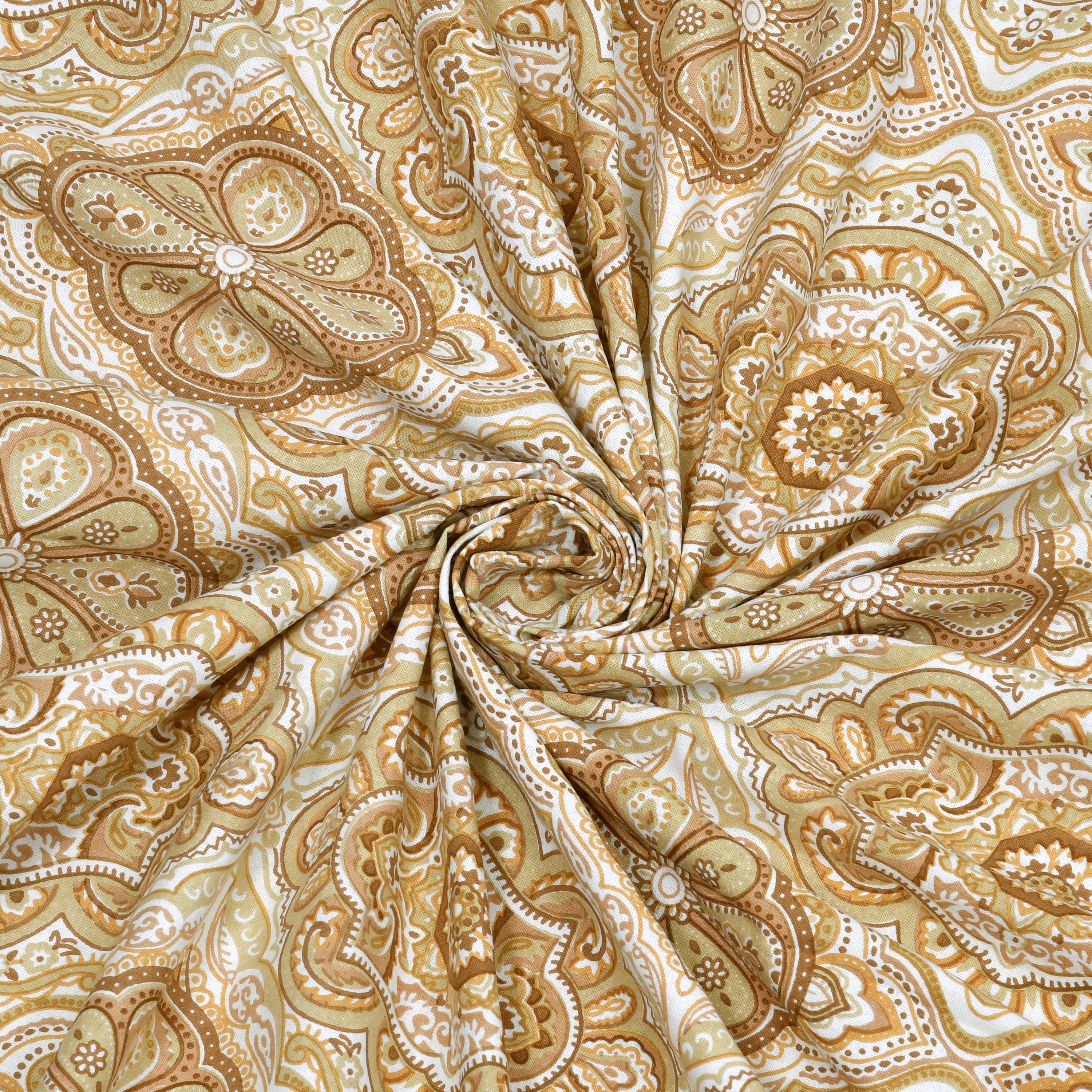 Eklavya Ikat Collection 95x108 Double Bedsheet with Geometric Floral Diamond Patterns & Pillow Covers