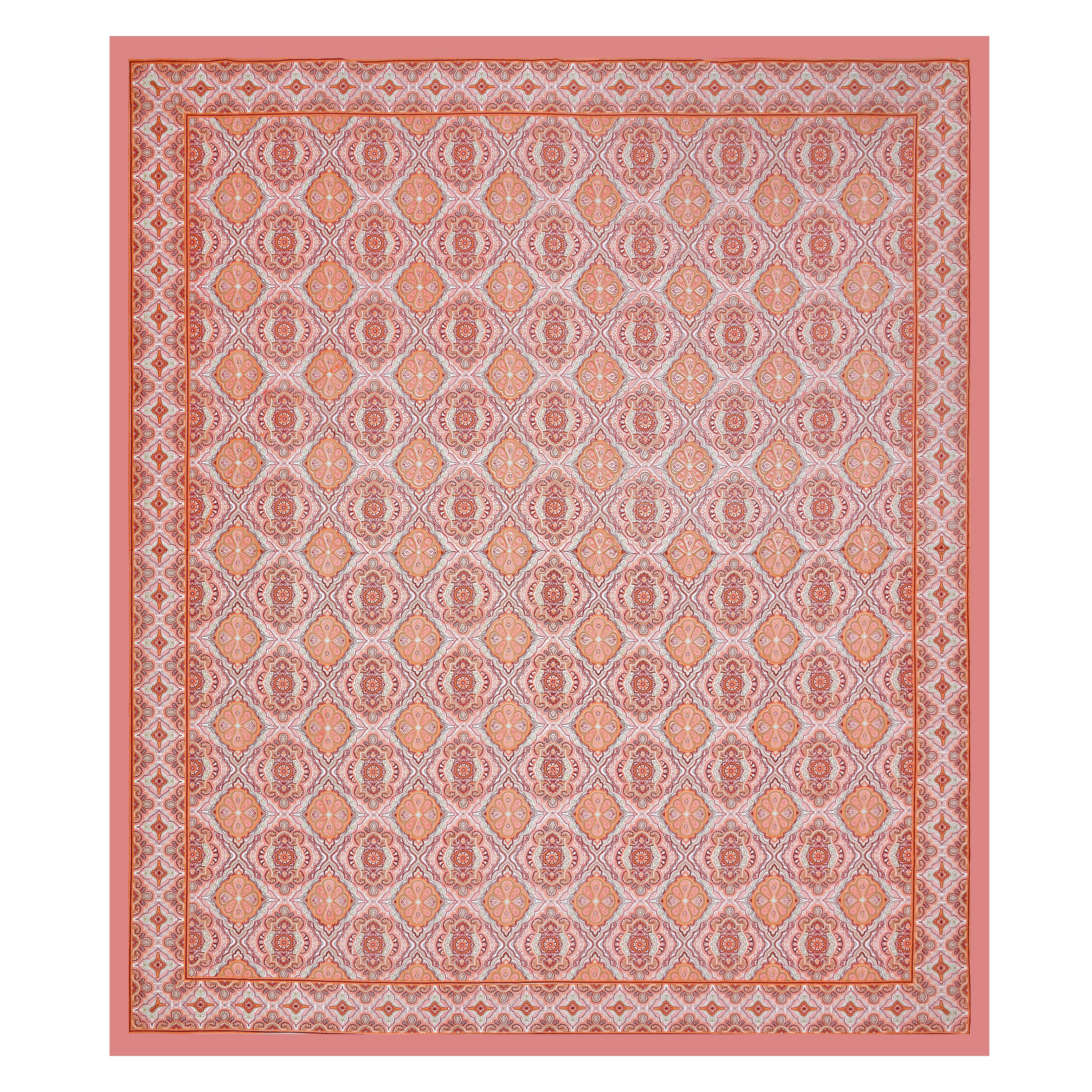 Eklavya Ikat Collection 95x108 Double Bedsheet with Geometric Floral Diamond Patterns & Pillow Covers