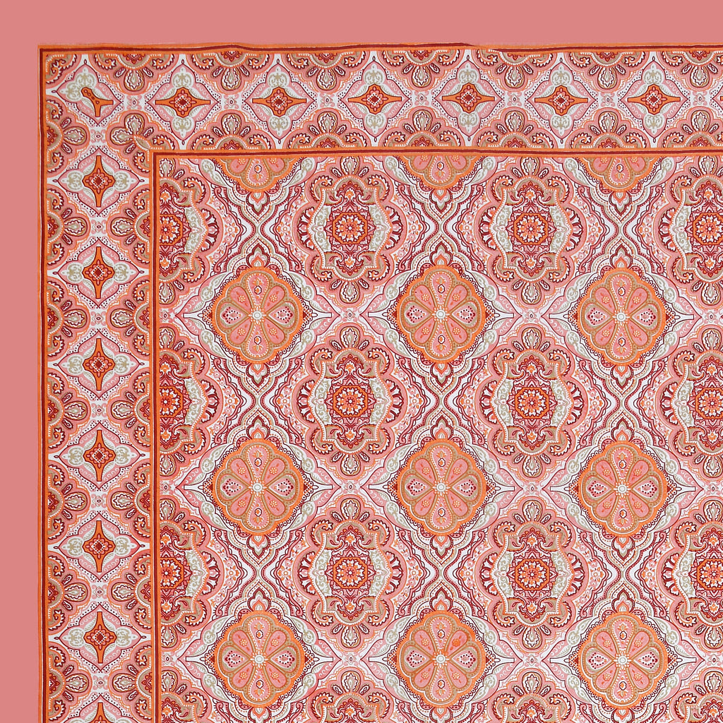 Eklavya Ikat Collection 95x108 Double Bedsheet with Geometric Floral Diamond Patterns & Pillow Covers