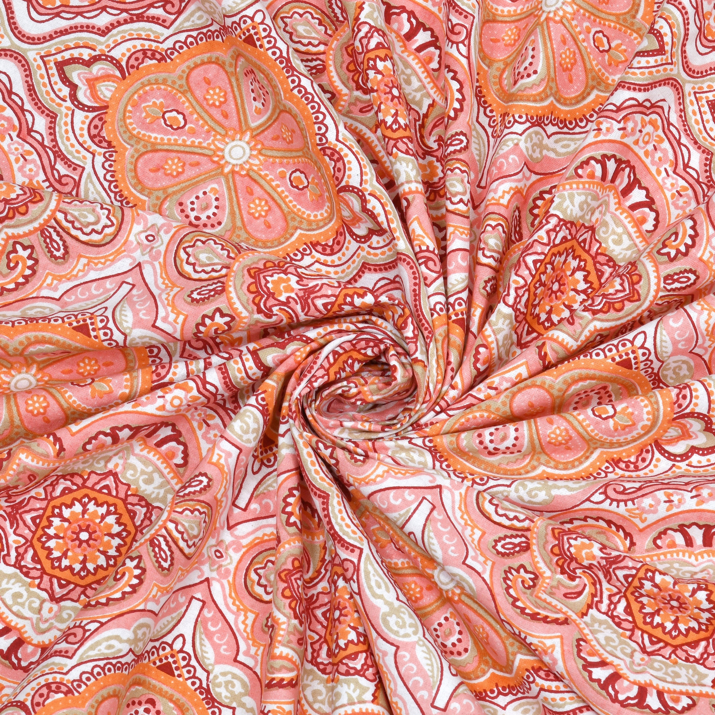Eklavya Ikat Collection 95x108 Double Bedsheet with Geometric Floral Diamond Patterns & Pillow Covers