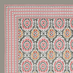 Eklavya Ikat Collection 95x108 Double Bedsheet with Traditional Circular Ikat Motifs & Matching Pillow Covers