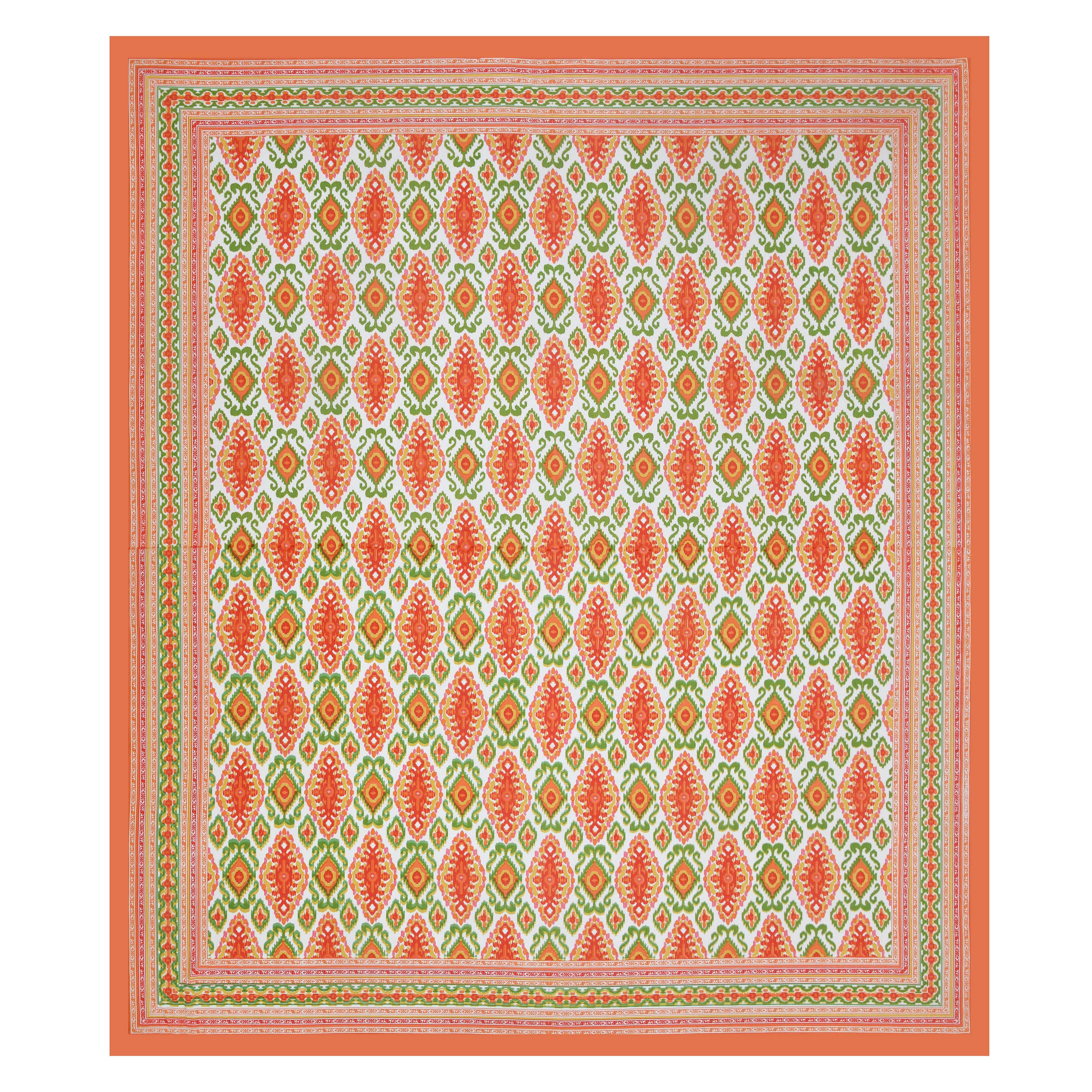 Eklavya Ikat Collection 95x108 Double Bedsheet with Heritage Paisley Ikat Motifs & Matching Pillow Covers