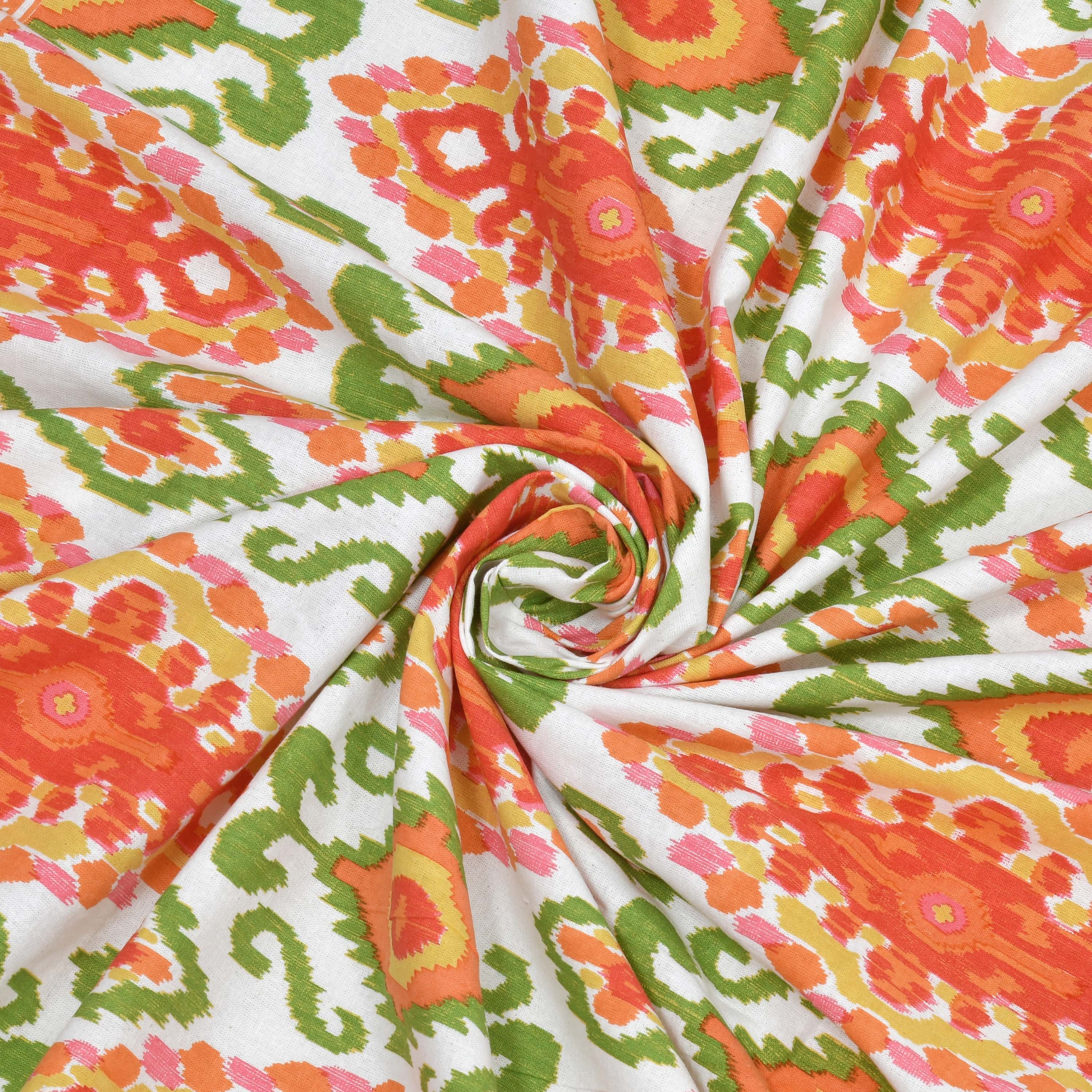 Eklavya Ikat Collection 95x108 Double Bedsheet with Heritage Paisley Ikat Motifs & Matching Pillow Covers