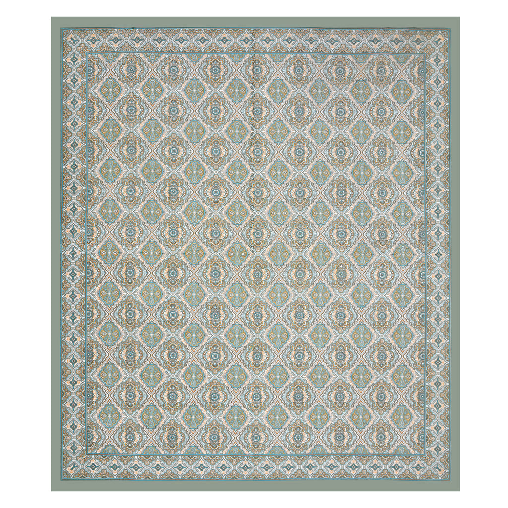 Eklavya Ikat Collection 95x108 Double Bedsheet with Geometric Floral Diamond Patterns & Pillow Covers