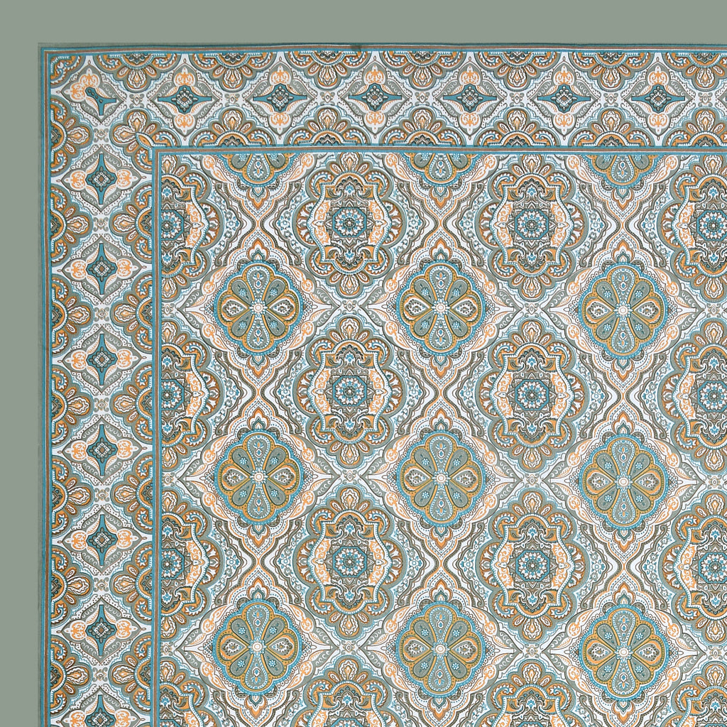 Eklavya Ikat Collection 95x108 Double Bedsheet with Geometric Floral Diamond Patterns & Pillow Covers