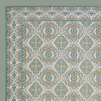 Eklavya Ikat Collection 95x108 Double Bedsheet with Geometric Floral Diamond Patterns & Pillow Covers