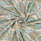 Eklavya Ikat Collection 95x108 Double Bedsheet with Geometric Floral Diamond Patterns & Pillow Covers