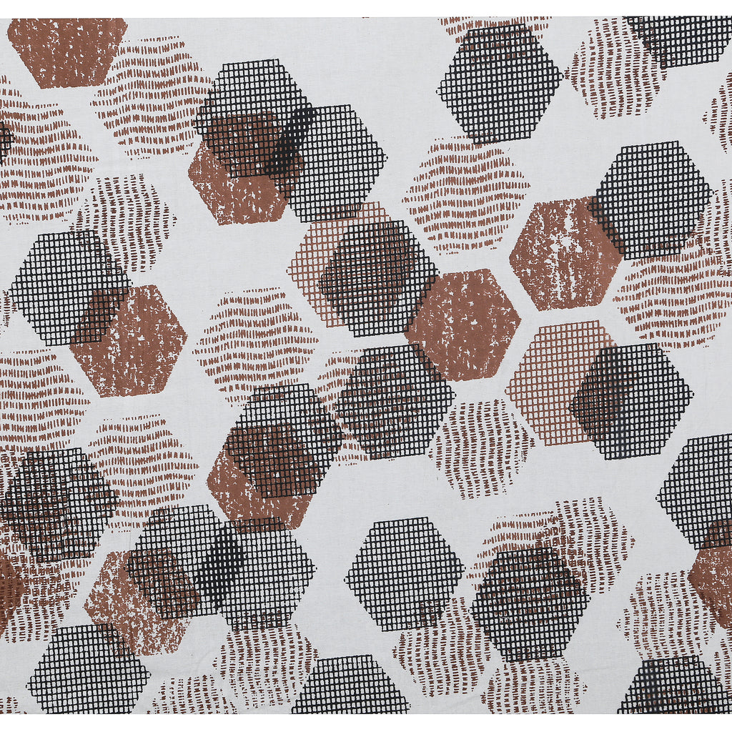 Geometrical Print Cotton Bedsheet Set | 100% Cotton | 70x100 Inches with 2 Pillow Covers