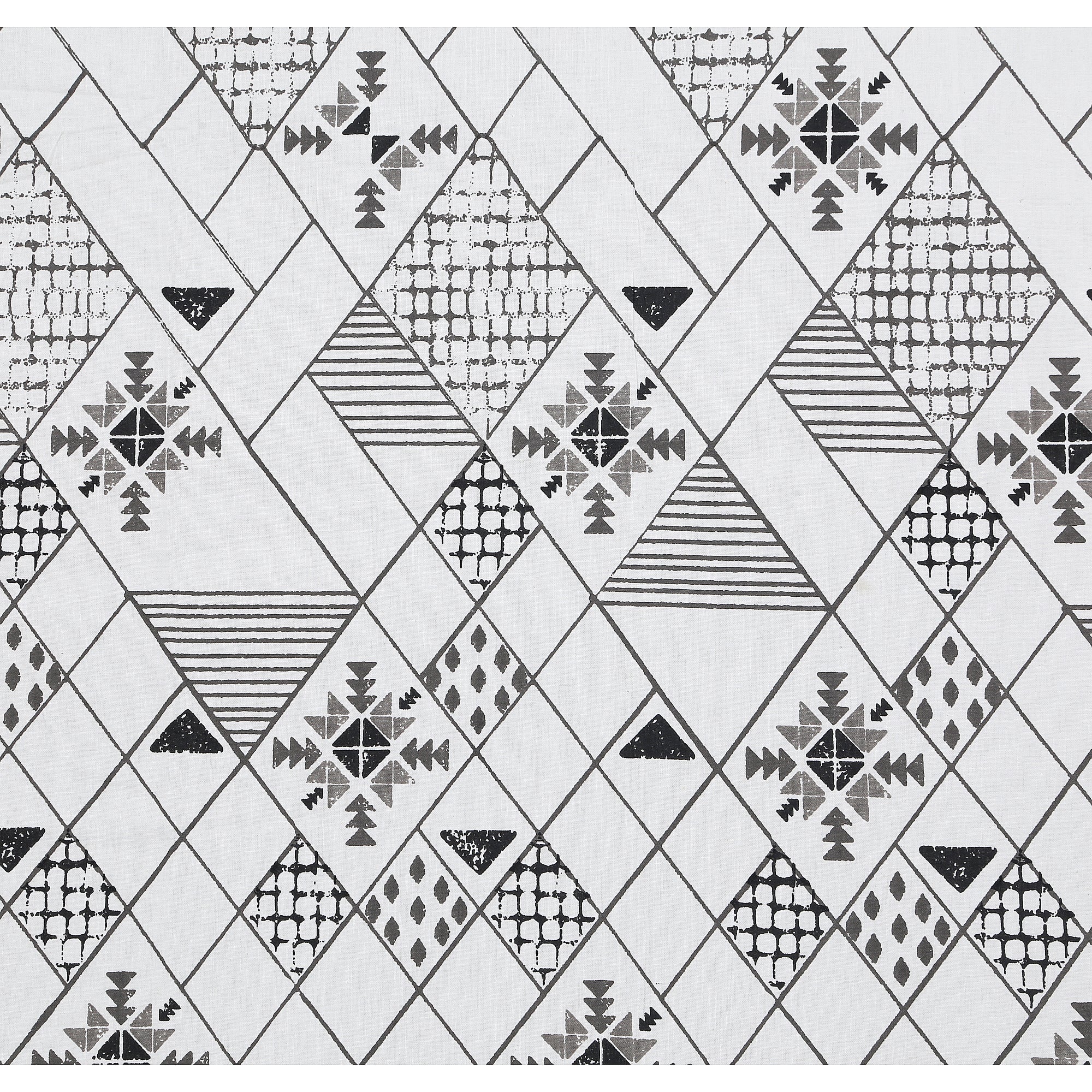 Premium Geometric Design Single Cotton Bedsheet Set | 70x100 Inches | 100% Cotton with 2 Pillow Covers