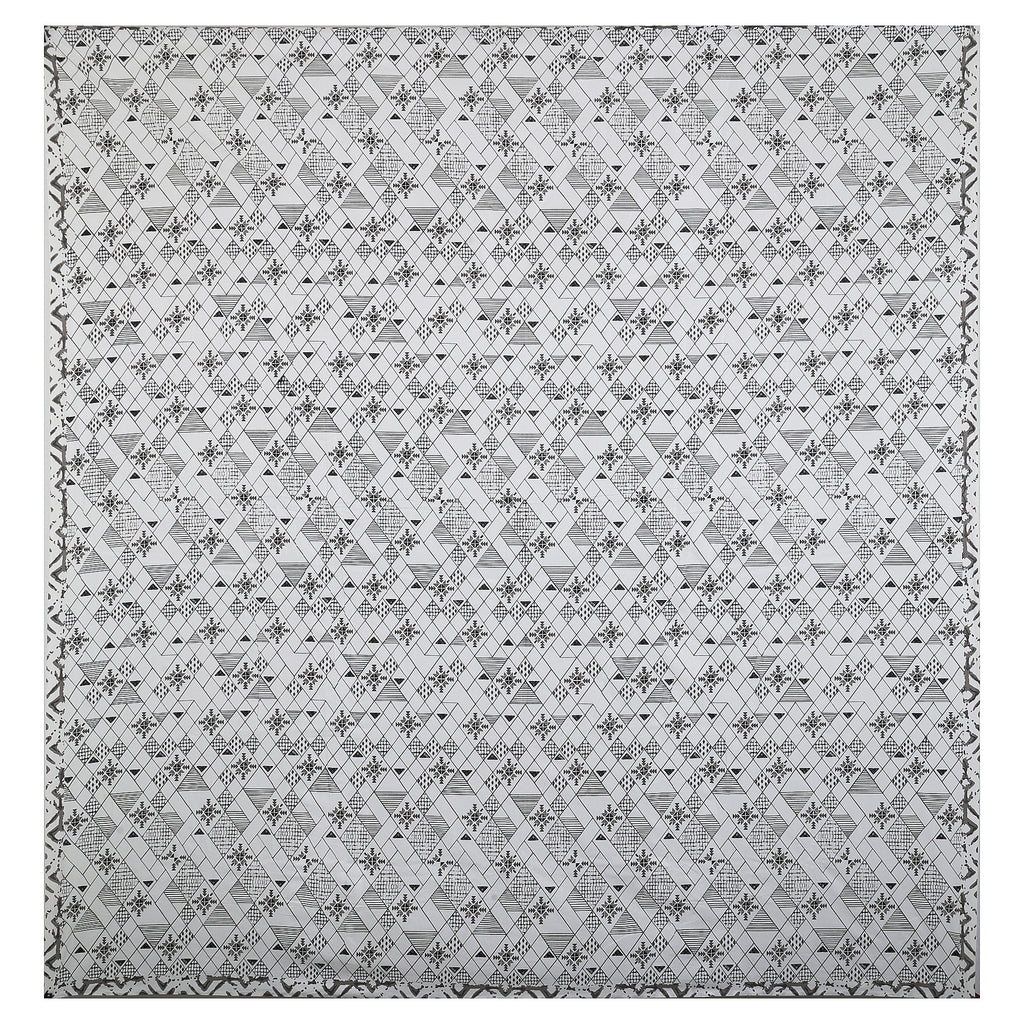 Premium Geometric Design Single Cotton Bedsheet Set | 70x100 Inches | 100% Cotton with 2 Pillow Covers