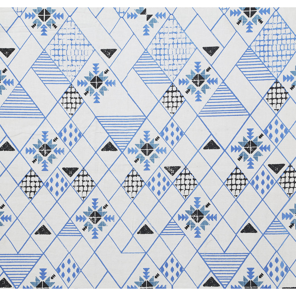 Premium Geometric Design Single Cotton Bedsheet Set | 70x100 Inches | 100% Cotton with 2 Pillow Covers