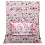 Premium Geometric Design Single Cotton Bedsheet Set | 70x100 Inches | 100% Cotton with 2 Pillow Covers
