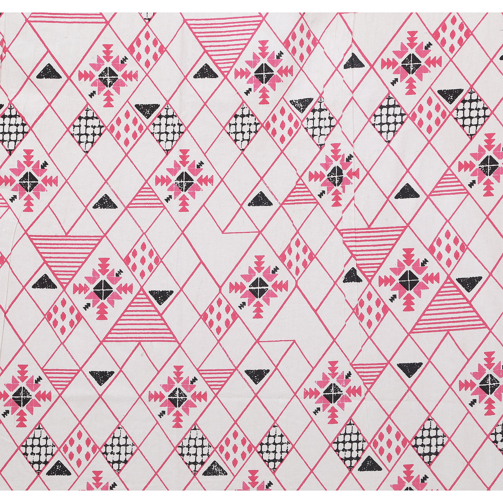 Premium Geometric Design Single Cotton Bedsheet Set | 70x100 Inches | 100% Cotton with 2 Pillow Covers