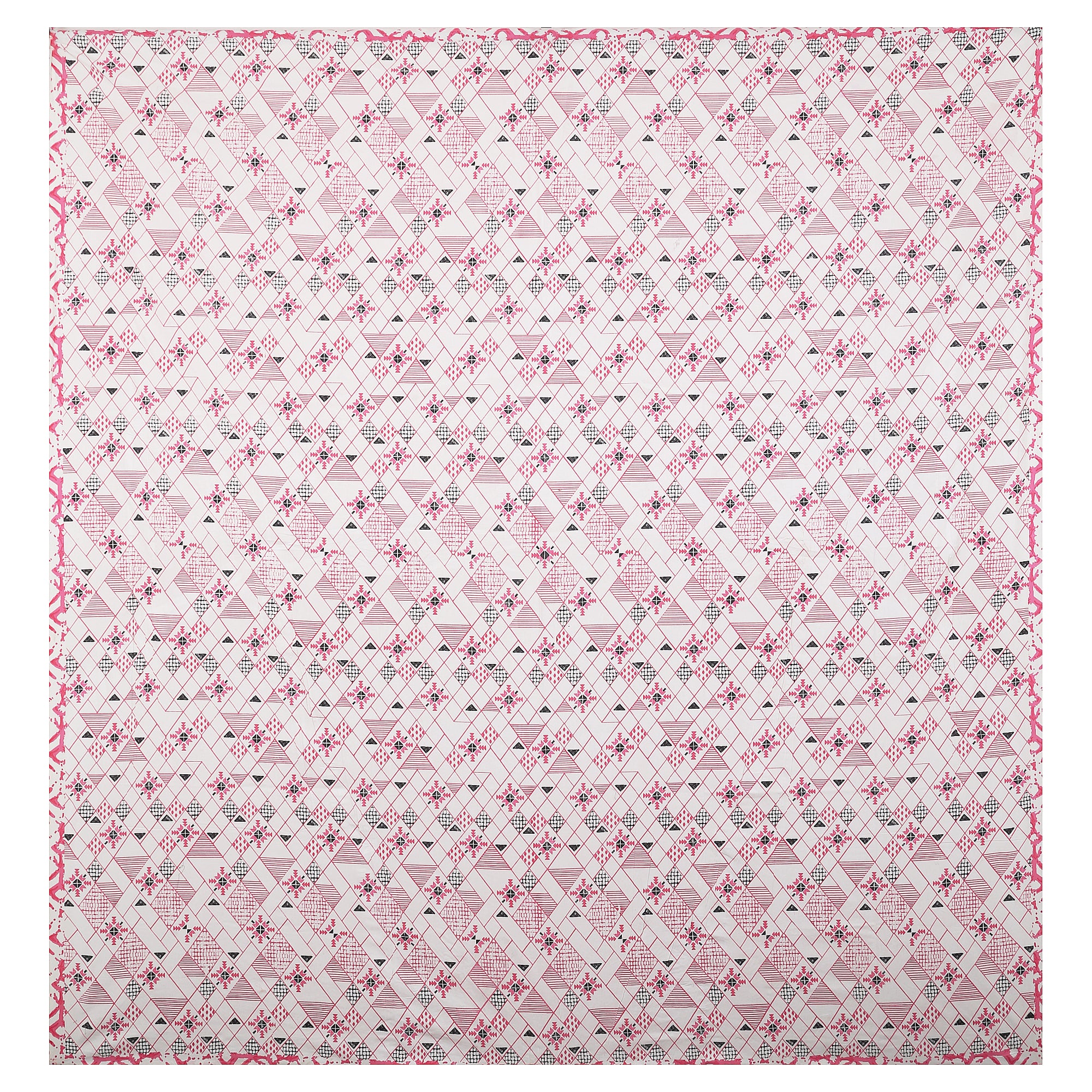 Premium Geometric Design Single Cotton Bedsheet Set | 70x100 Inches | 100% Cotton with 2 Pillow Covers