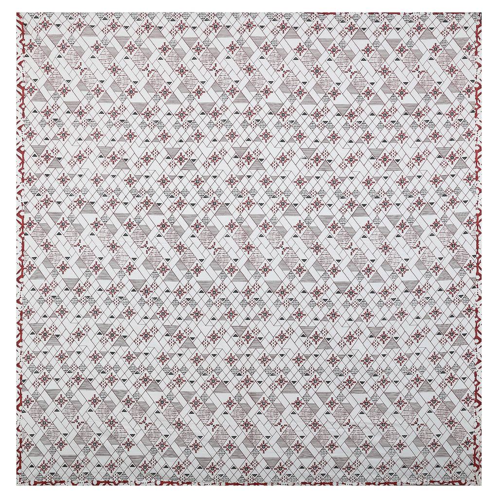 Premium Geometric Design Single Cotton Bedsheet Set | 70x100 Inches | 100% Cotton with 2 Pillow Covers