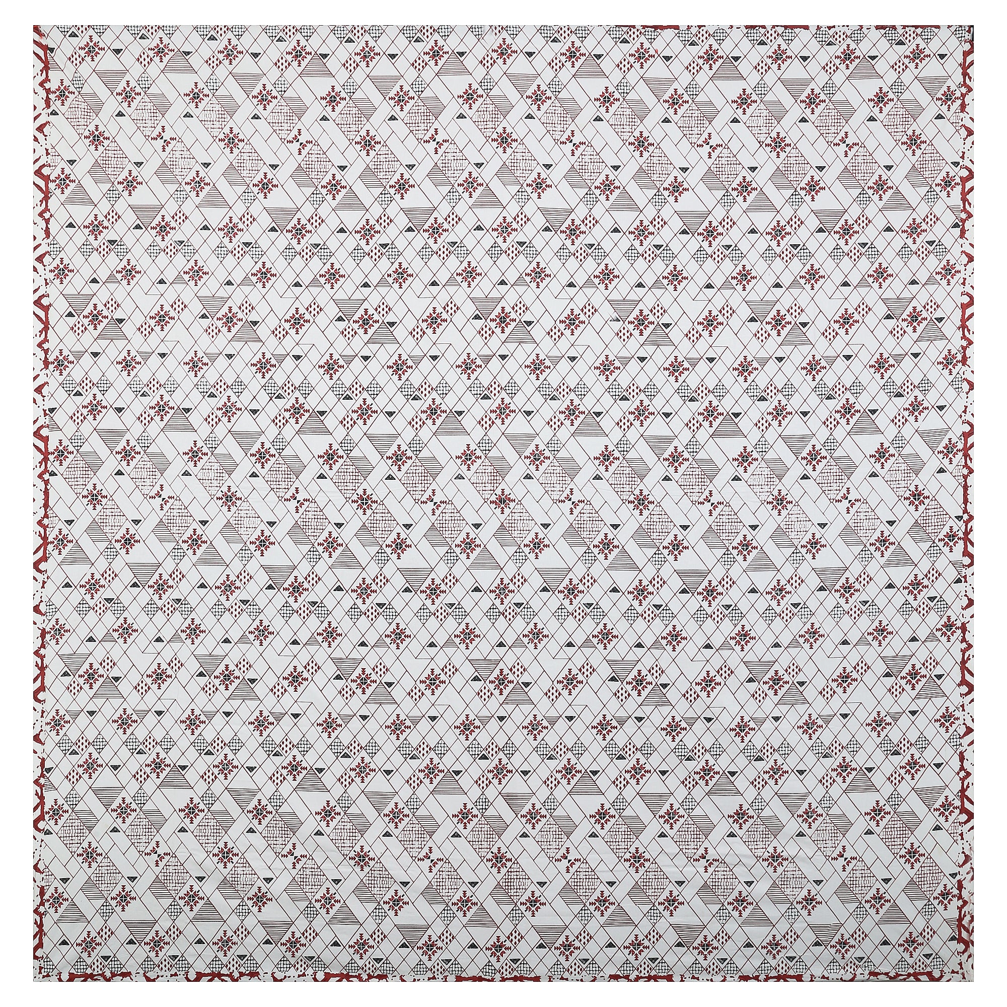 Premium Geometric Design Single Cotton Bedsheet Set | 70x100 Inches | 100% Cotton with 2 Pillow Covers