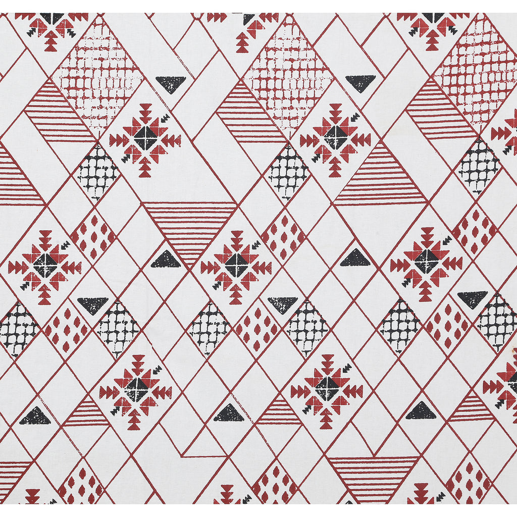 Premium Geometric Design Single Cotton Bedsheet Set | 70x100 Inches | 100% Cotton with 2 Pillow Covers