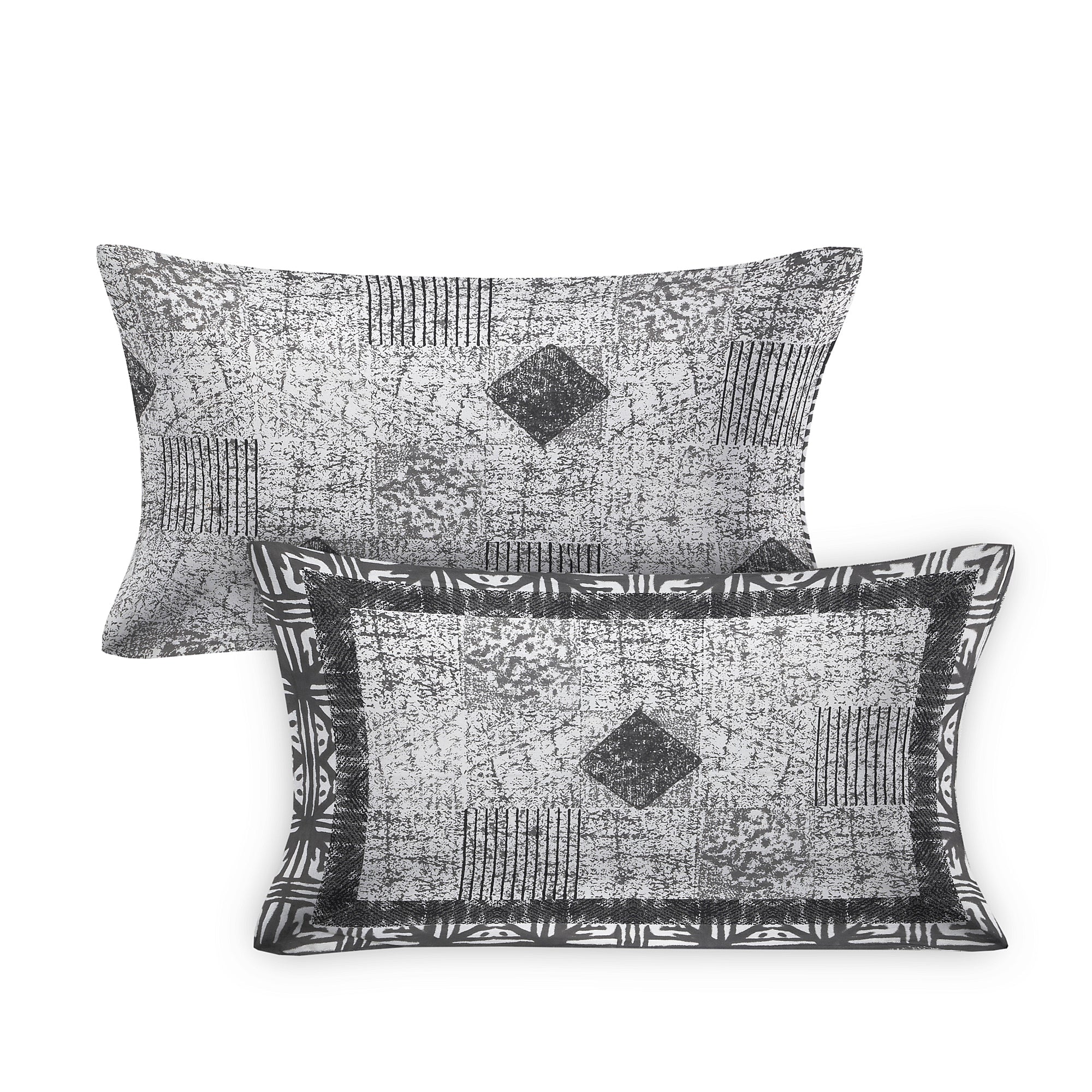 Luxury 100% Cotton Geometric Single Bedsheet Set | 70x100 Inches | Soft & Breathable with 2 Pillow Covers