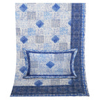 Luxury 100% Cotton Geometric Single Bedsheet Set | 70x100 Inches | Soft & Breathable with 2 Pillow Covers