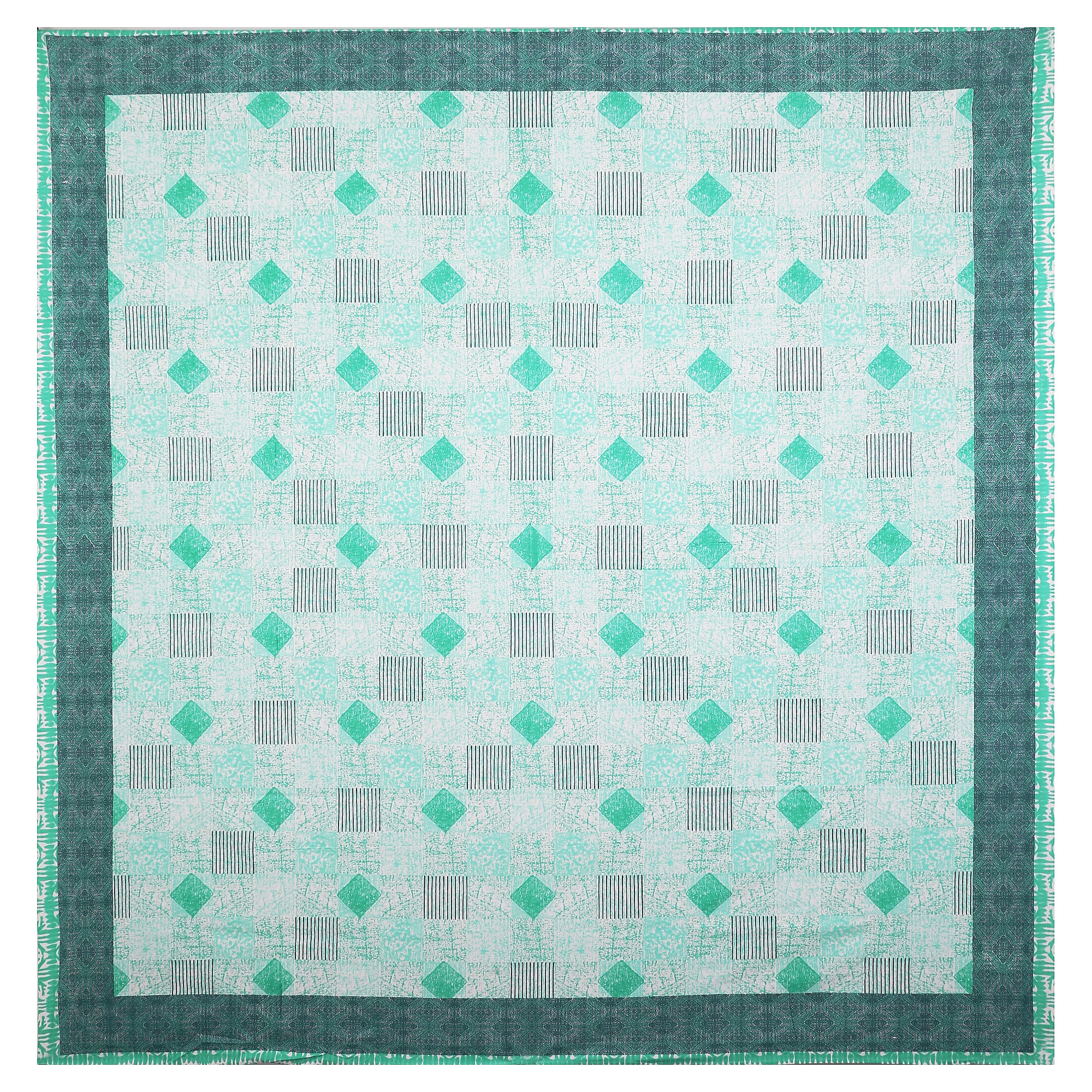 Luxury 100% Cotton Geometric Single Bedsheet Set | 70x100 Inches | Soft & Breathable with 2 Pillow Covers
