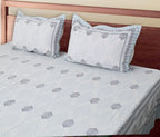 Soft Cotton Geometric Single Bedsheet with 2 Pillow Covers | 70x100