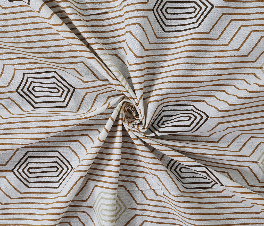 Soft Cotton Geometric Single Bedsheet with 2 Pillow Covers | 70x100