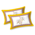 Parkota Collection 95x108 Double Bedsheet with Artistic Bird Motifs & Pillow Covers