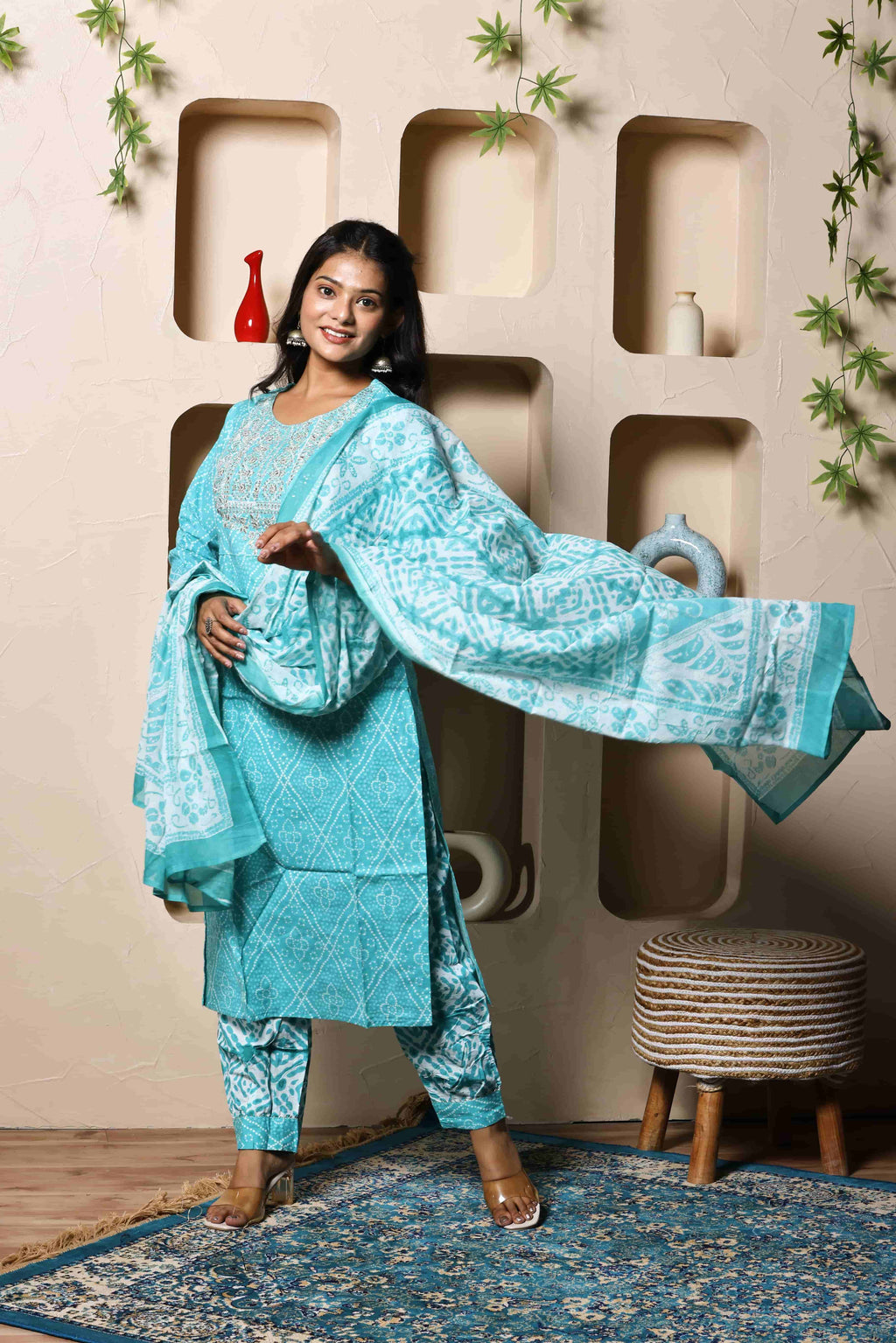 Aafreen Sky Suit Set