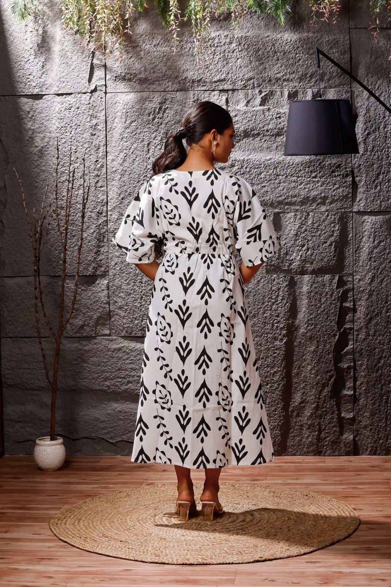 Noir Garden Cotton Dress