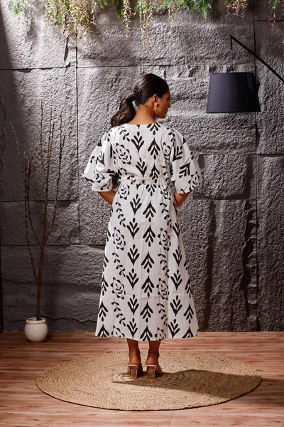 Noir Garden Cotton Dress