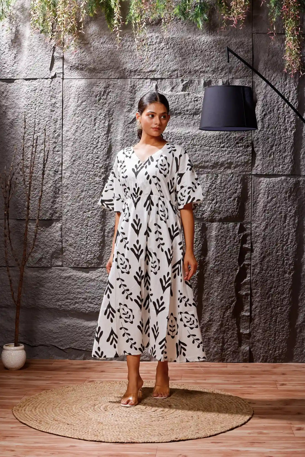 Noir Garden Cotton Dress