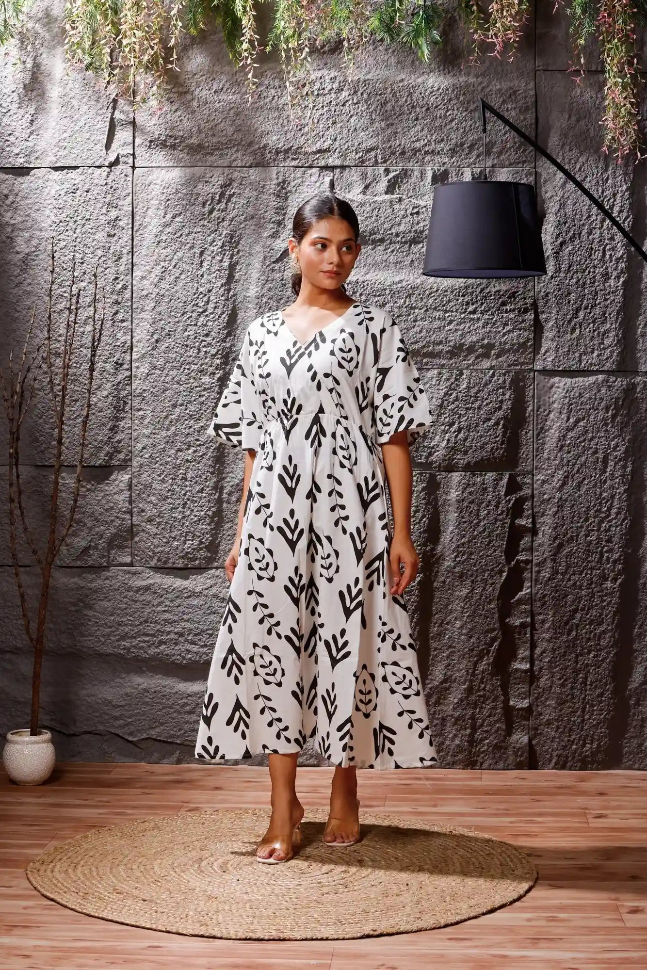 Noir Garden Cotton Dress