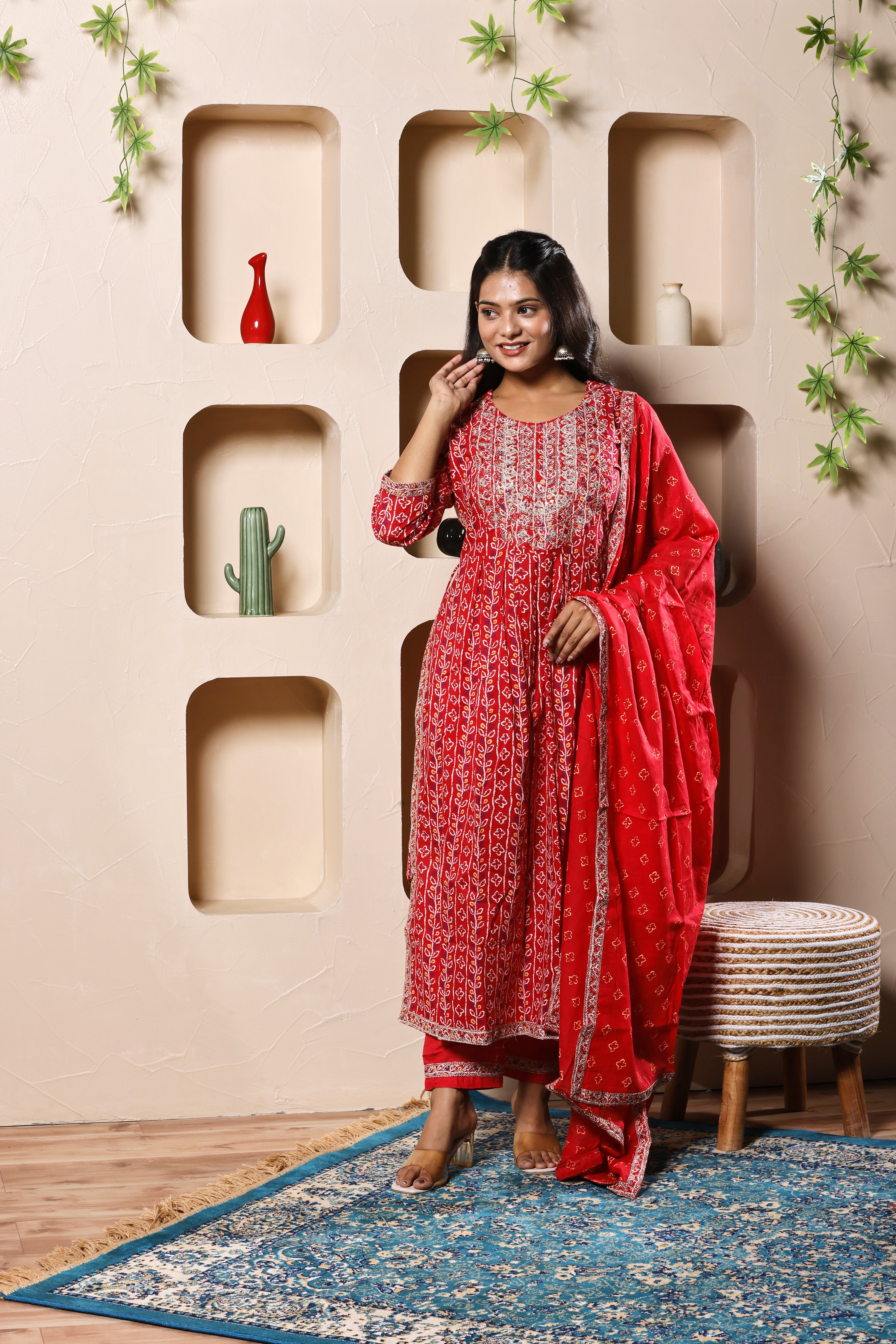 Ruhani Scarlet Thread Suit Set