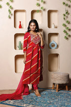 Gulnaar Bandhej Suit Set