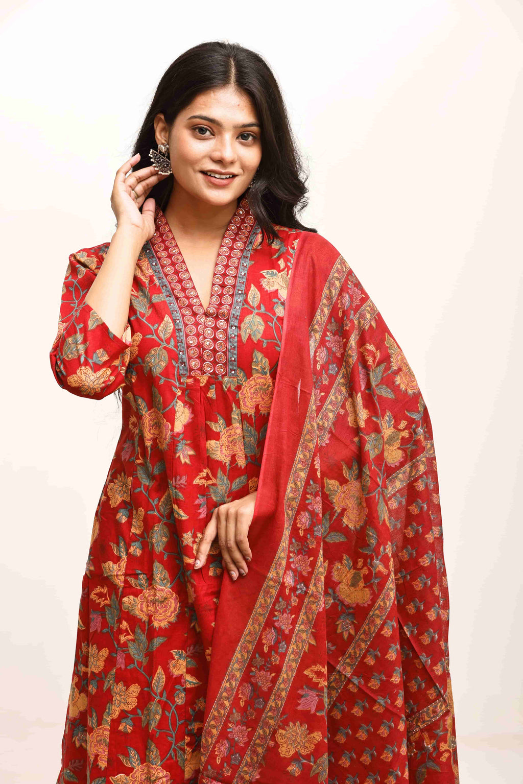 Zehra Russet Bloom Suit Set