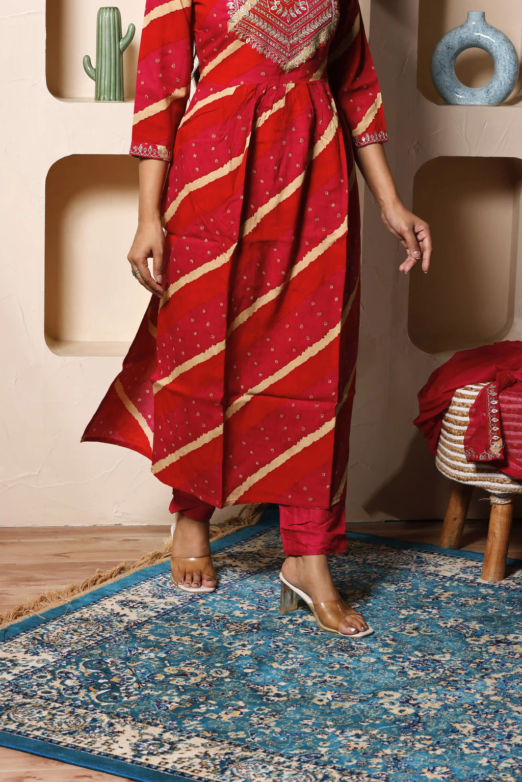 Gulnaar Bandhej Suit Set