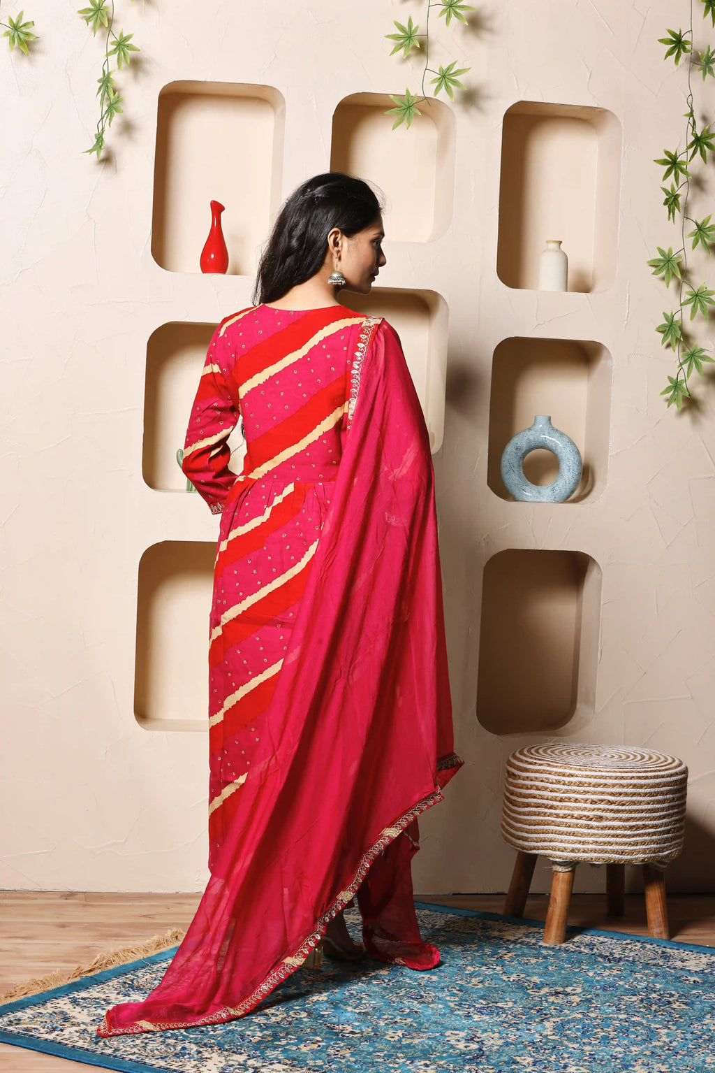 Gulnaar Bandhej Suit Set