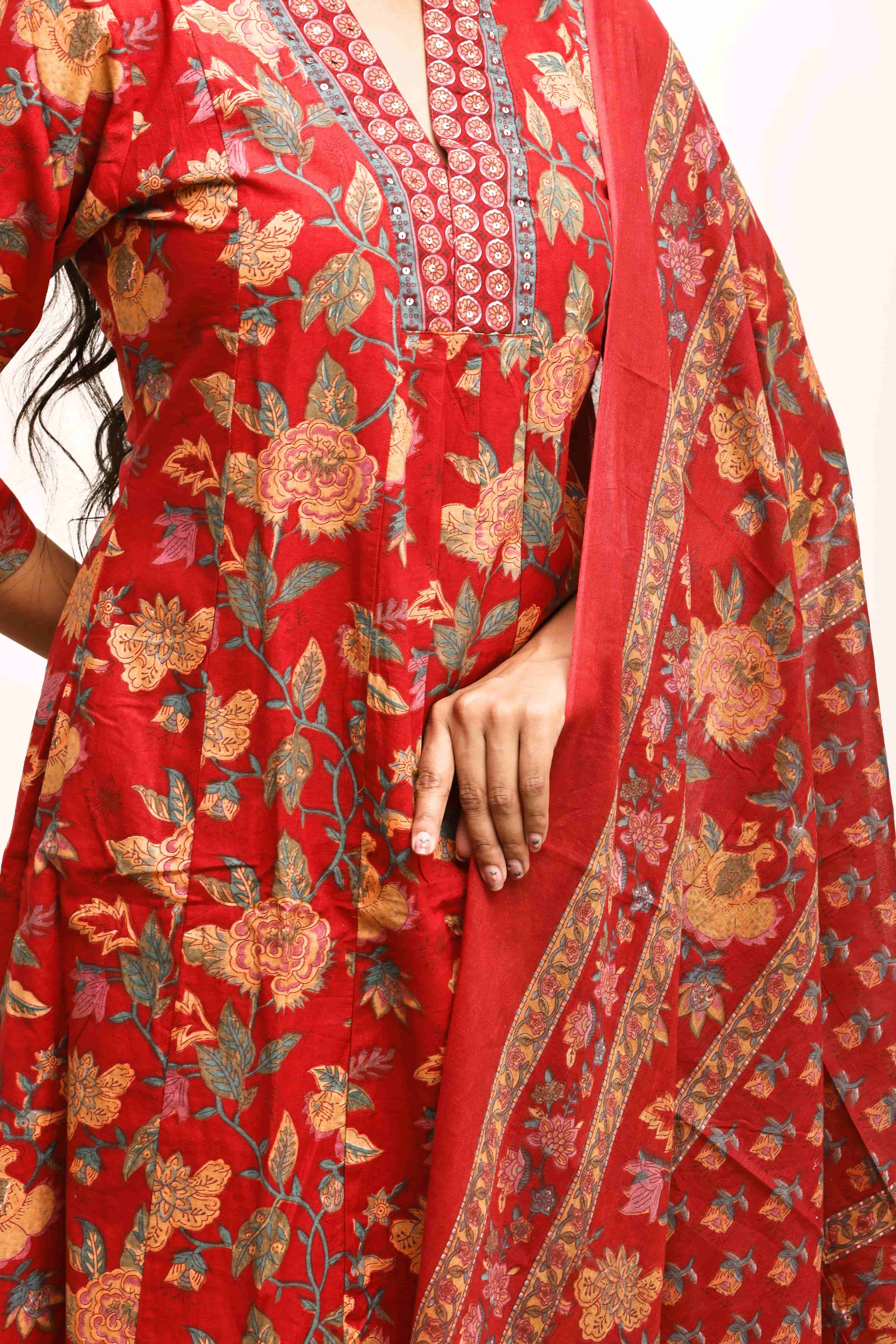 Zehra Russet Bloom Suit Set