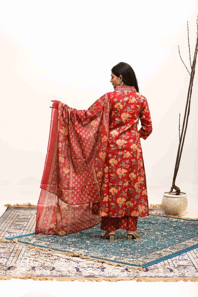 Zehra Russet Bloom Suit Set