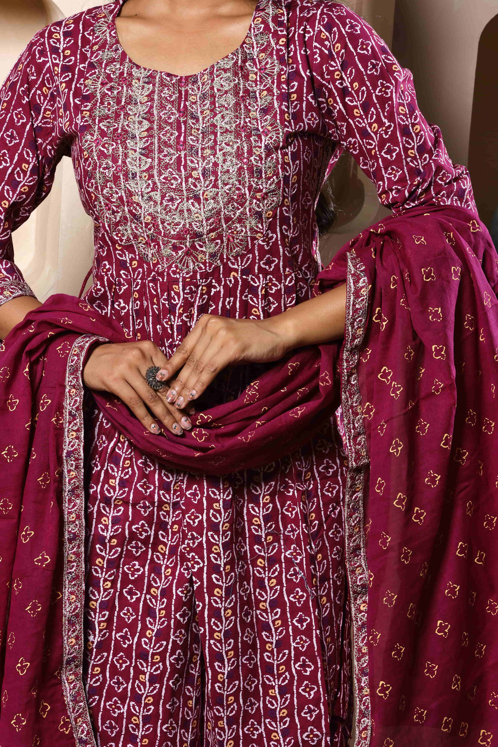 Ruhani Rosewood Thread Suit Set