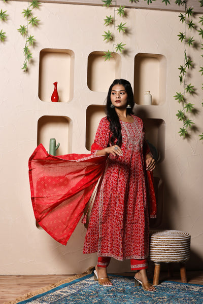 Ruhani Scarlet Thread Suit Set